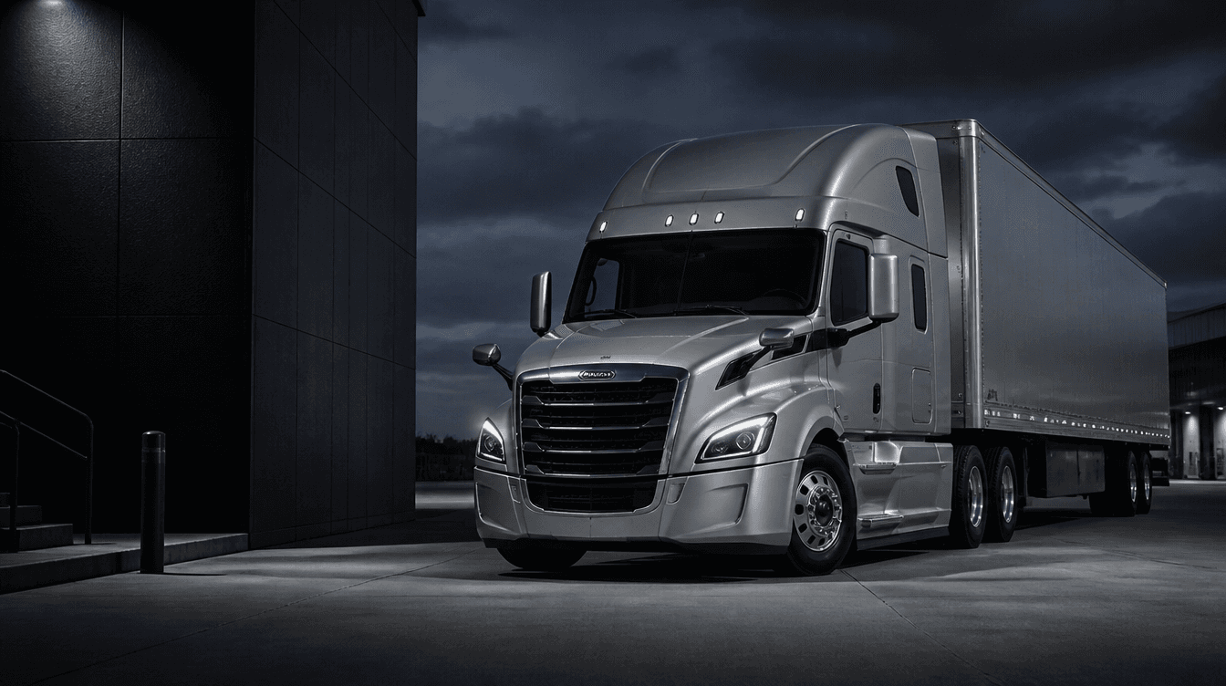 Freight truck at a logistics terminal